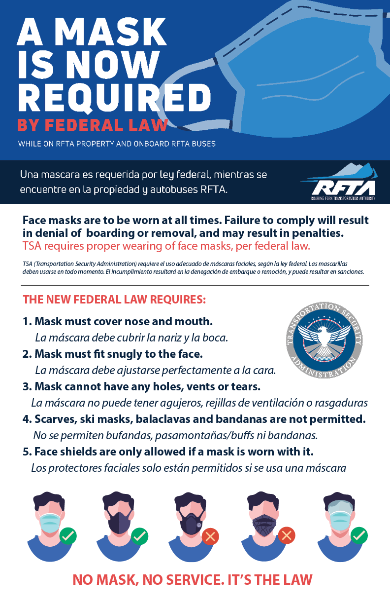 Updated Mask Mandate in Order effective immediately RFTA