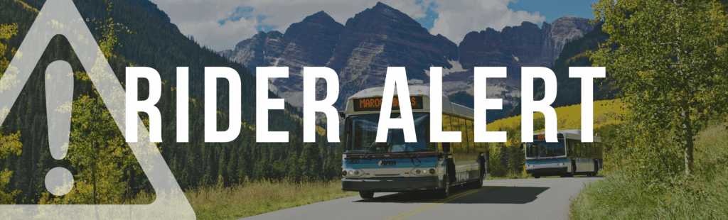 a banner image with text that says rider alert with a bus in the background