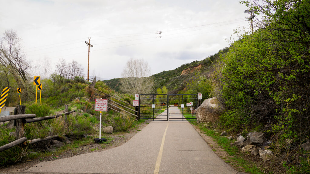 Wildlife section closure gate on the Rio Grande Trail
