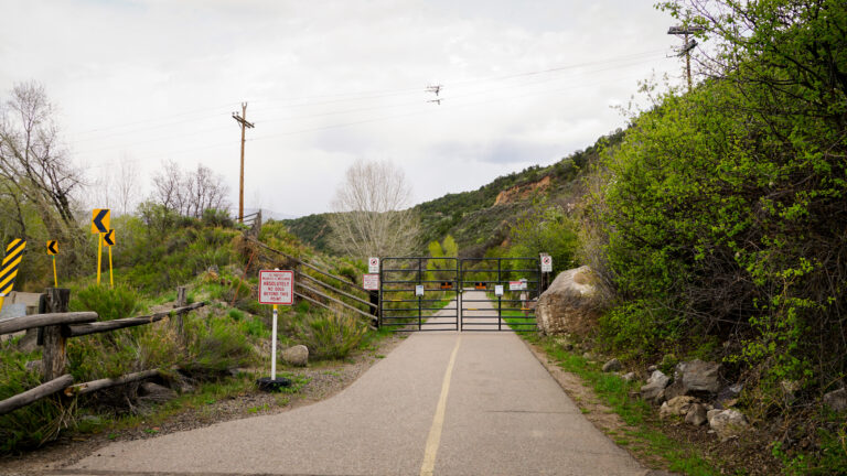 Wildlife section closure gate on the Rio Grande Trail