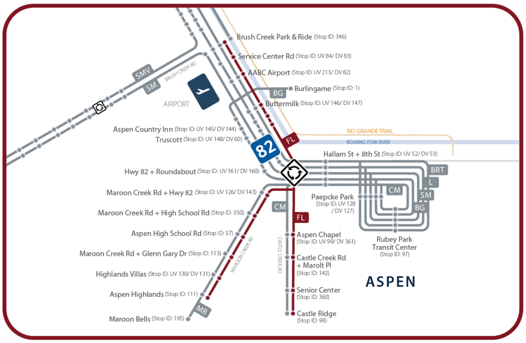 RFTA FL Flyer Route Map - Brush Creek to Maroon Creek to Castle Creek