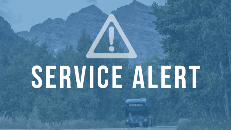 service alert for the maroon bells shuttle service
