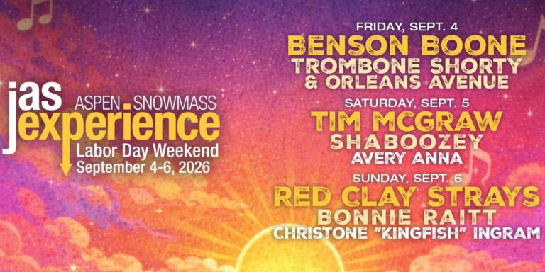 JAS Experience Aspen Snowmass Labor Day Weekend 2026 graphic
